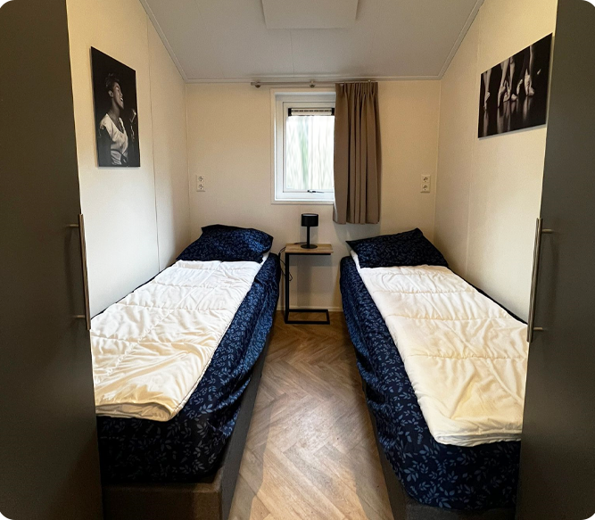 Slaapkamer 2 bedden natuurjuisjeruinen 634